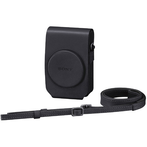 Sony - Vertical Soft Carrying Case for Cyber-shot RX100, RX100II (Black)