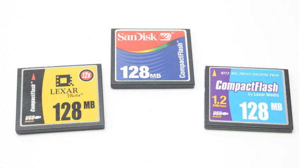 Pre-Owned -128Mb Assorted CF Memory Card,variable brand for one card only.