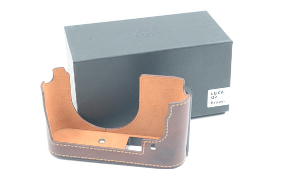 LIM'S Genuine Leather Camera Half Case Brown Leica Q2 Camera