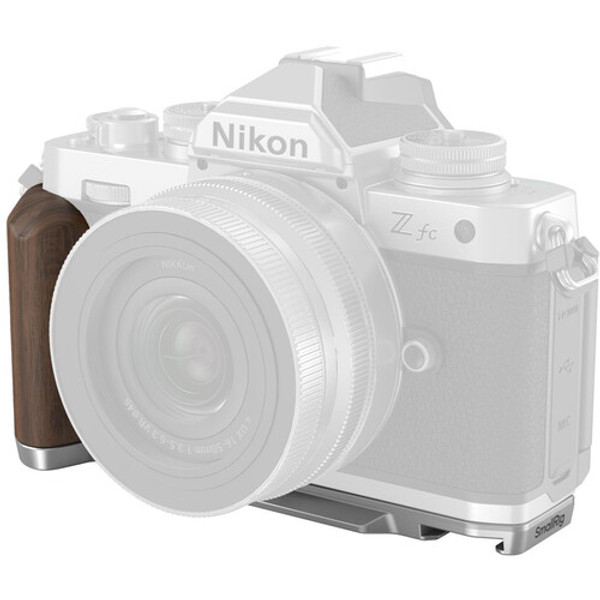 SmallRig L-Shape Mounting Plate with Wood Grip for Nikon Zfc (Silver)