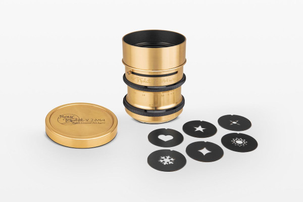 Lomography Nour triplet V 2.0/64 Bokeh Control Art Lens Brass, Canon RF Mount