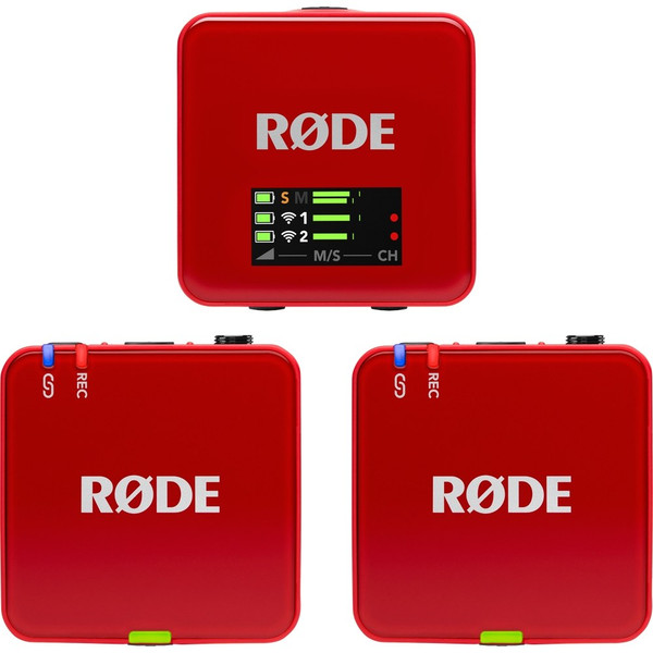RODE Wireless GO (Gen 3) 2-Person Compact Digital Wireless Microphone System/Recorder (2.4 GHz, Red)