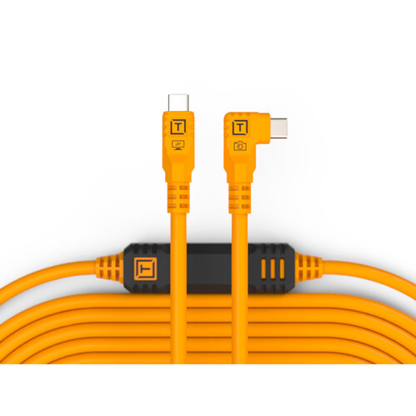 Tether Tools TetherPro USB-C Straight to Right-Angled Cable (31', High Visibility Orange)