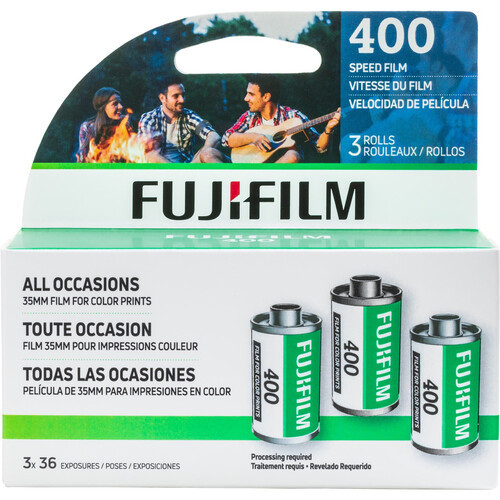 *** EXPIRED *** Fujifilm 400 Color Negative Film (35mm Roll Film, 36 Exposures, 3-Pack) 135-36