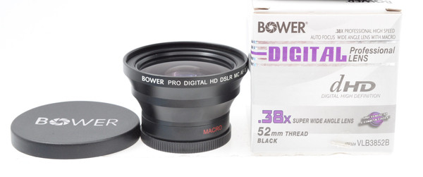 Bower VLB3852B 0.38X Super Fisheye Lens (52Mm Thread, Black)