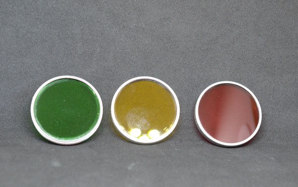 Pre-Owned - set of 3  Series VI Wratten color Filtesr Red, Green and yelloe/orange