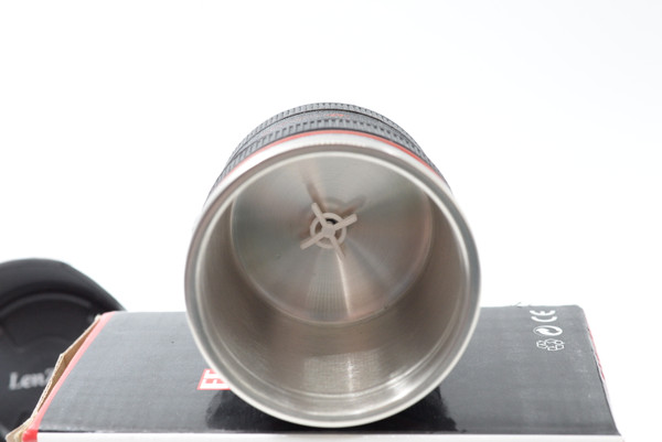 Self Stirring Camera Lens EF 24-105mm Thermos Travel Tea Coffee Mug