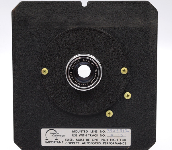 Pre-Owned - Pre-Owned- Schneider-Kreuznach Componon 50mm f/4, mounted on an Omega Simmon enlarger lens board 6.25"x6"