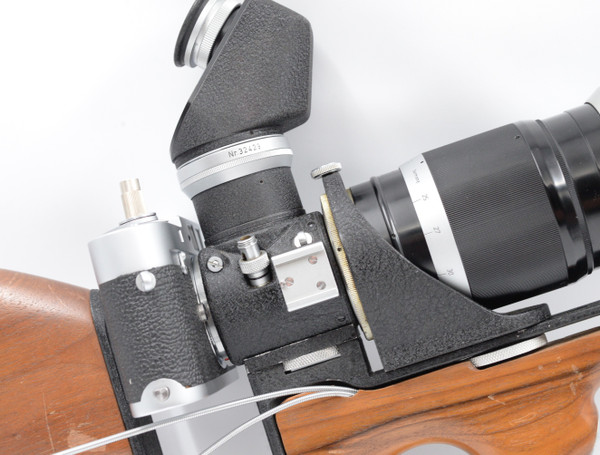Pre-Owned - Leica Leitz Sabre Rifle Stock w/ Leica M1,Earnst Leitz GmbH Wetzlar Teylt 400mm f/5, E. Leitz Wetzlar adapter and viewfinder