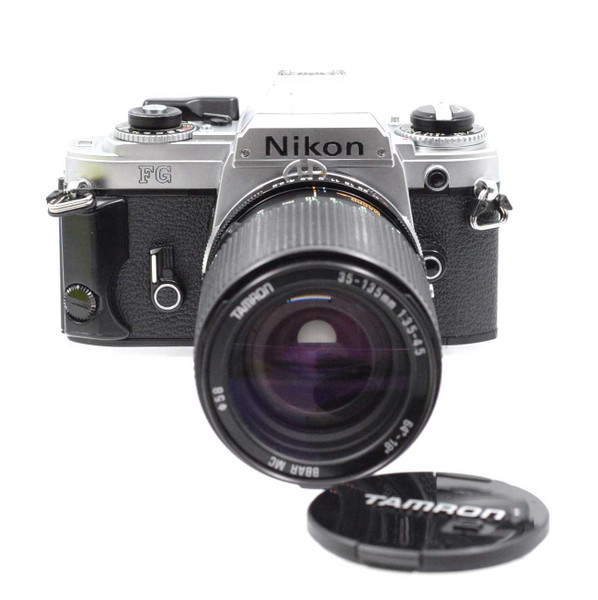 Pre-Owned - Nikon FG SILVER Body W/ Tamron 35-105. dust in view finder