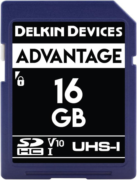 Delkin Devices 16GB Advantage SDHC Memory Card UHS-I (U3/V10) - High Speed SD Card 16GB