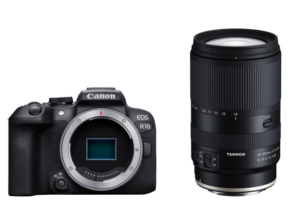 Canon EOS R10 Travel Kit - Mirrorless Camera with Tamron 18-300mm f/3.5-6.3 Di III-A VC VXD Lens