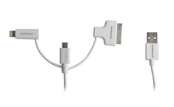 Hahnel 3 in 1 USB Sync Charge Cable with Apple Lightning, Apple 30 Pin and Micro USB