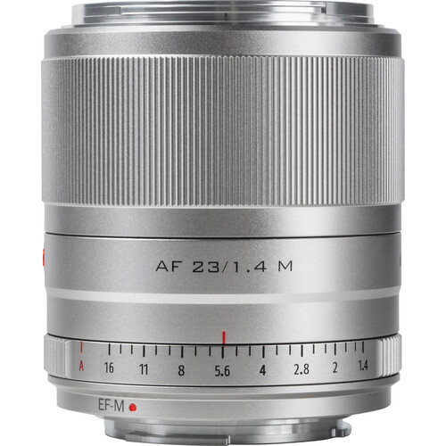 Viltrox AF 23mm f/1.4 M Lens for Canon EF-M (Silver) at Acephoto.net