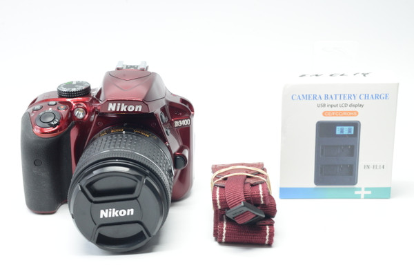 Pre-Owned - Nikon D3400 w/ 18-55mm Lens (Red)