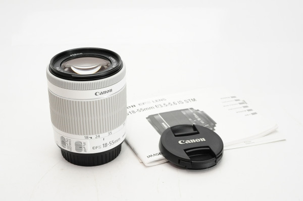 Leon　　Canon EFS 18-55 ホワイト Canon EF-S 18-55mm f/4-5.6 IS STM Lens Silver (White Box) | Camera