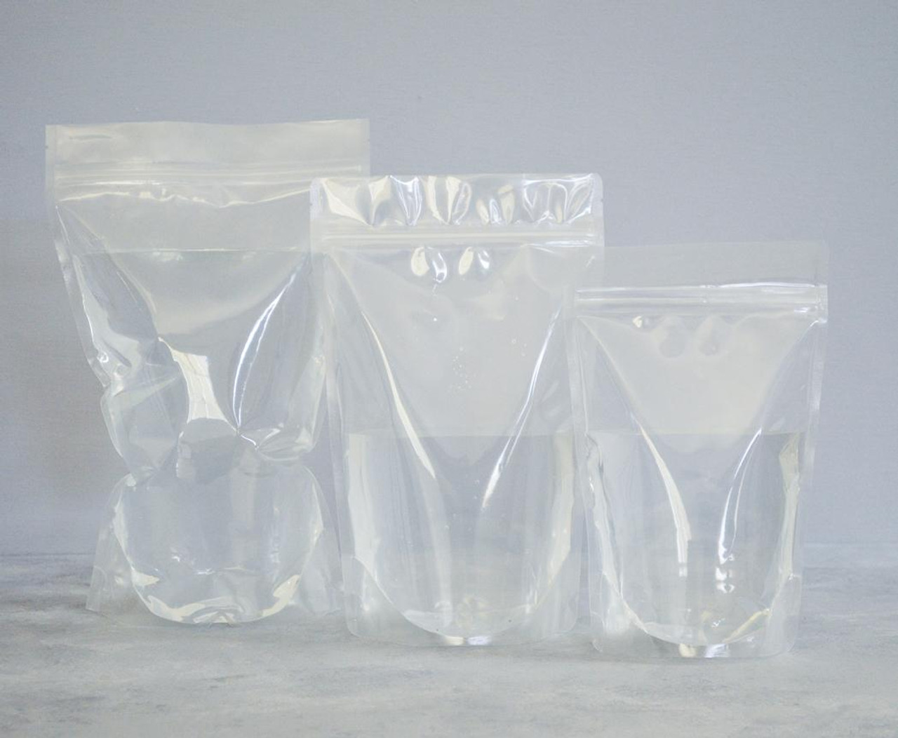 Wholesale Clear Vinyl Gusseted Zippered Pouch - 8 in. x 5 in. x