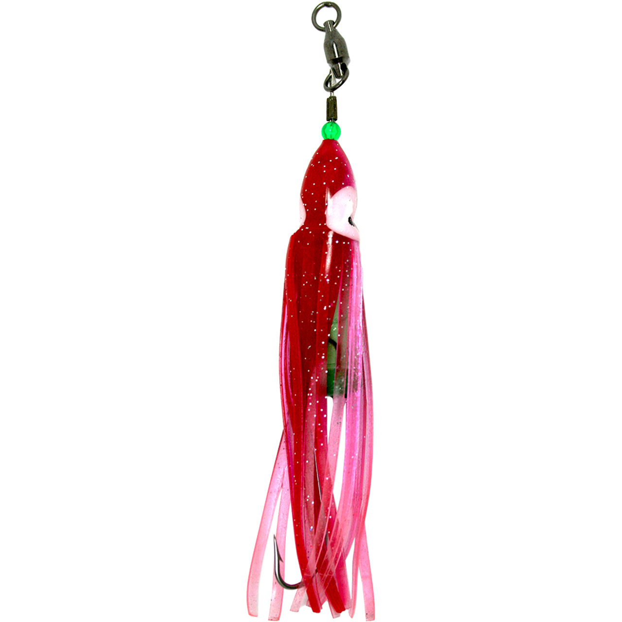 Squid Skirt Hoochie Lure - Red & Luminous Pink