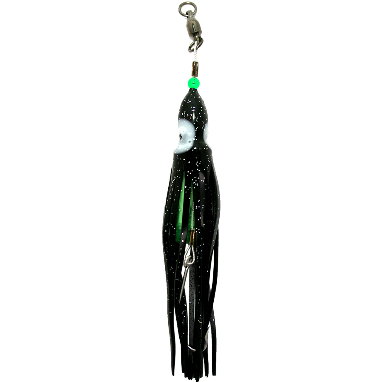 ★87MM★ Mmlg 19MG HFT SQUID BLACK Squid Skirt Hoochie Lure - Black - SquidSkirts