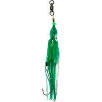 Squid Skirt Hoochie Lure - Green & Silver Sparkle Squid Skirt Hoochie Lure - Green & Silver Sparkle