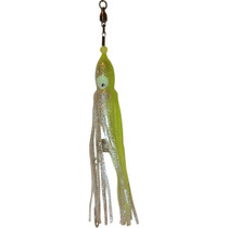 Squid Skirt Hoochie Lure - Yellow & Silver Sparkle Squid Skirt Hoochie Lure - Yellow & Silver Sparkle