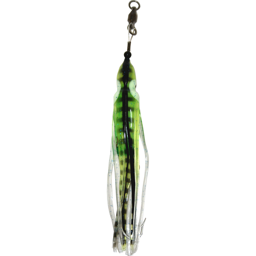 Squid Skirt Hoochie Lure - Transluent Yellow and Clear with Black Stripes