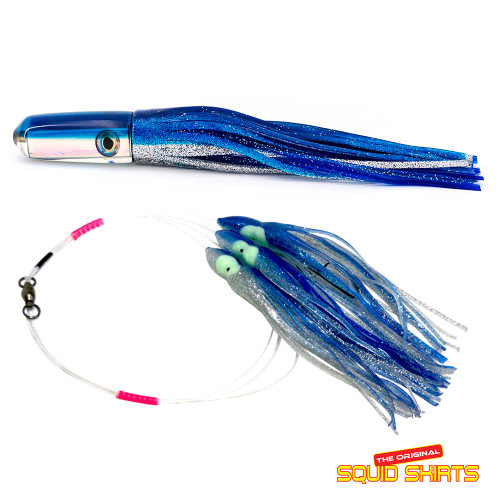 H2O Fx LED Lighted Lure Silver Sparkle The Original Squid Skirts