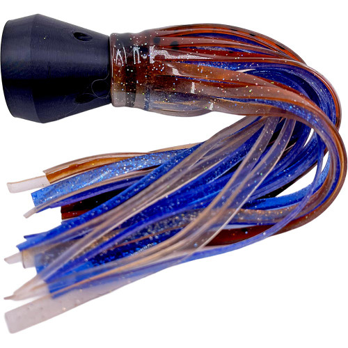 Jet Head Smoker - Root Beer Speckle and Blue Shimmer Jet Head Smoker - Root Beer Speckle and Blue Shimmer
