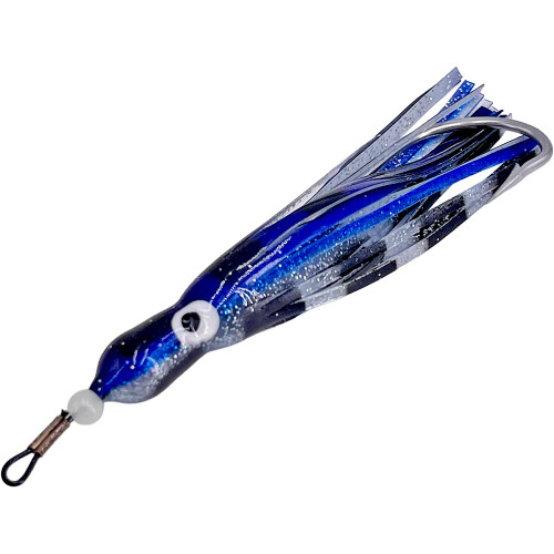 Squid Skirt Minnow - Solid Blue and Silver Twin Mamba