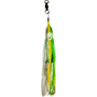 Squid Skirt Hoochie Lure - Neon Green and Silver Sparkle with Yellow Stripe