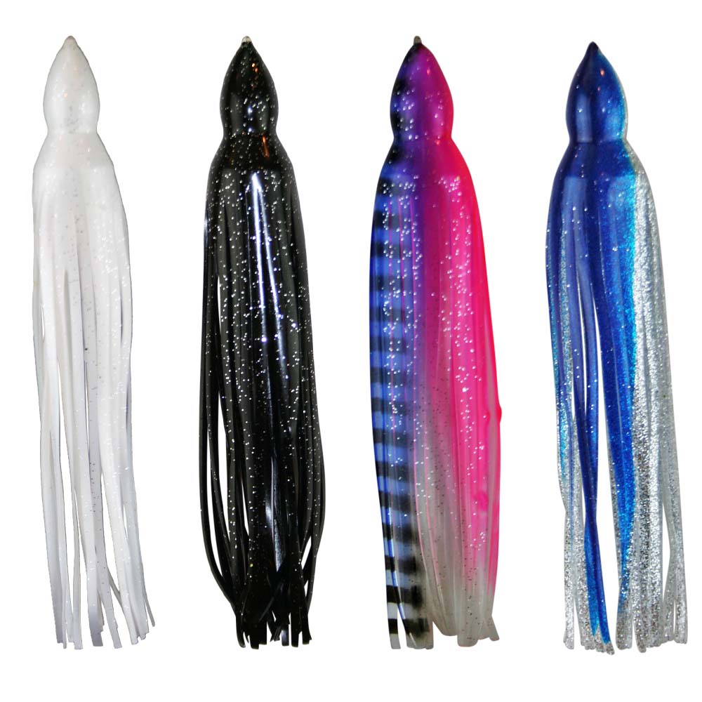 10" to 16" Squid Skirts, Octopus Squid Hoochie Tuna Lures, Marlin