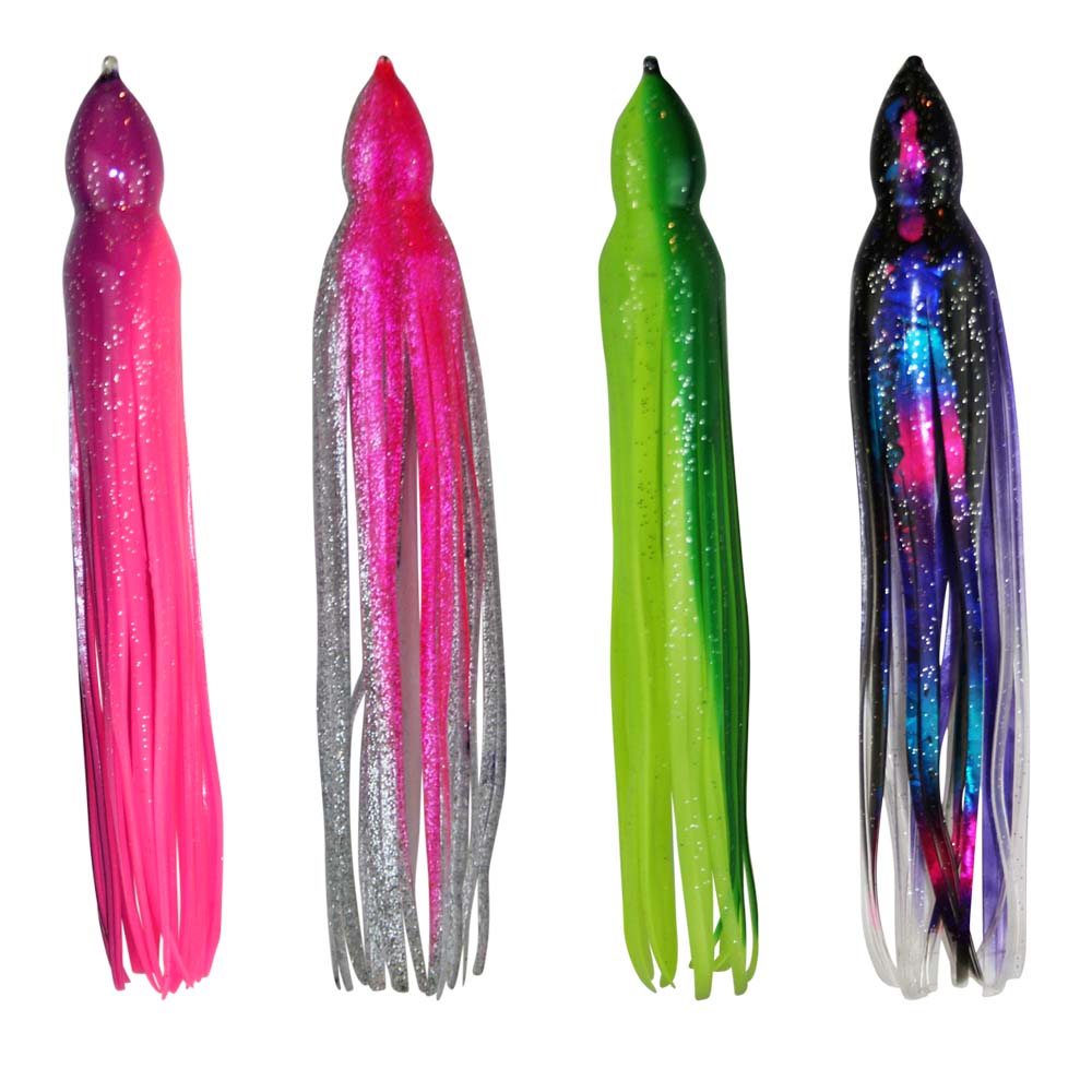 10" to 16" Squid Skirts, Octopus Squid Hoochie Tuna Lures, Marlin