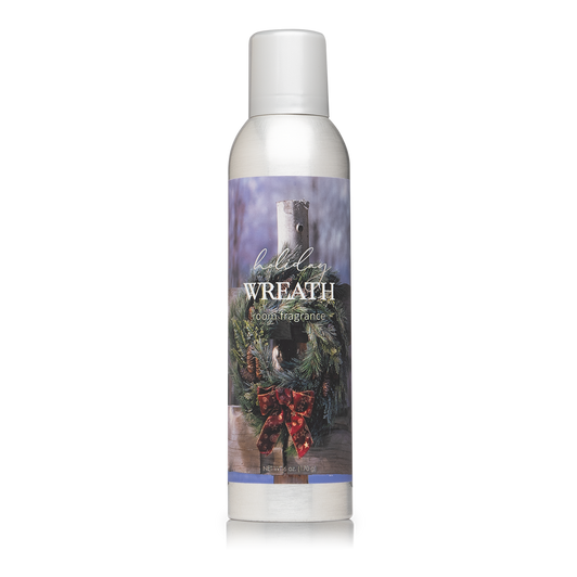 6 oz. Holiday Wreath Home Fragrance with essential oils.