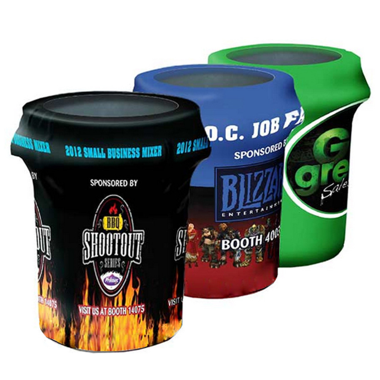 Printed Spandex Bin Covers Trash Can Covers Outdoor Event Display 