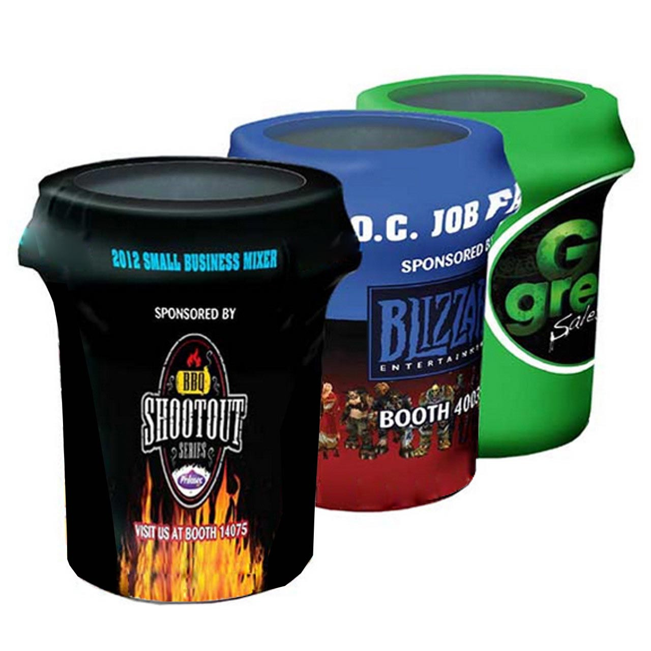 TrashWorks Wrap Printed Spandex Bin Covers Trash Can Covers