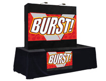 VBURST 8ft Tabletop Fabric Pop-up Display and 8ft Table Throw with Vivid Dye Sublimated Runner