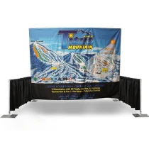 8′ W x 8’H′ Printed Tradeshow Backdrop w/ Hardware