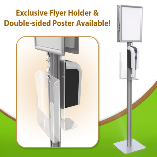 Portable Hand Sanitizer Station with Over Head Signage and Literature Rack