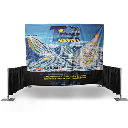 10′ W x 8’H′ Printed Tradeshow Backdrop w/ Hardware