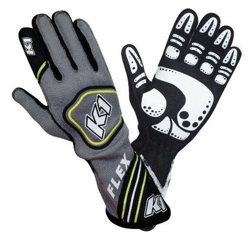Glove Flex Grey / Yellow Medium FIA / SFI 5