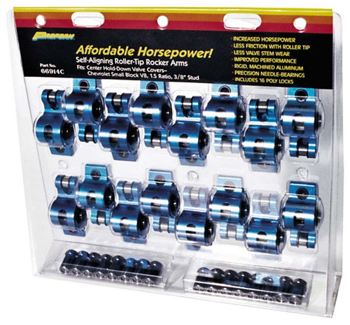 SBC Roller Rocker Arms - 1.5 Ratio- 3/8in Stud