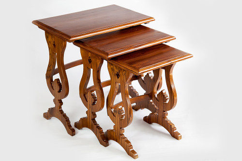 Teak Furniture - Triptych of Lantern Flame Table Nest
Coffee Tables, Table Nest, Teak Furniture, Glass Top Coffee Table