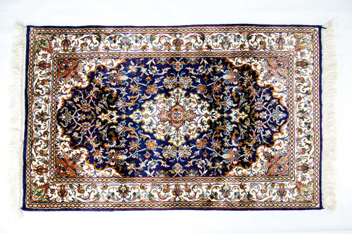 Silk Rugs- Blue & Cream Kashan Style Silk on Silk Indian Rug
Silk Rugs, Indian Rugs, Indian Silk Rugs, Home Decor
