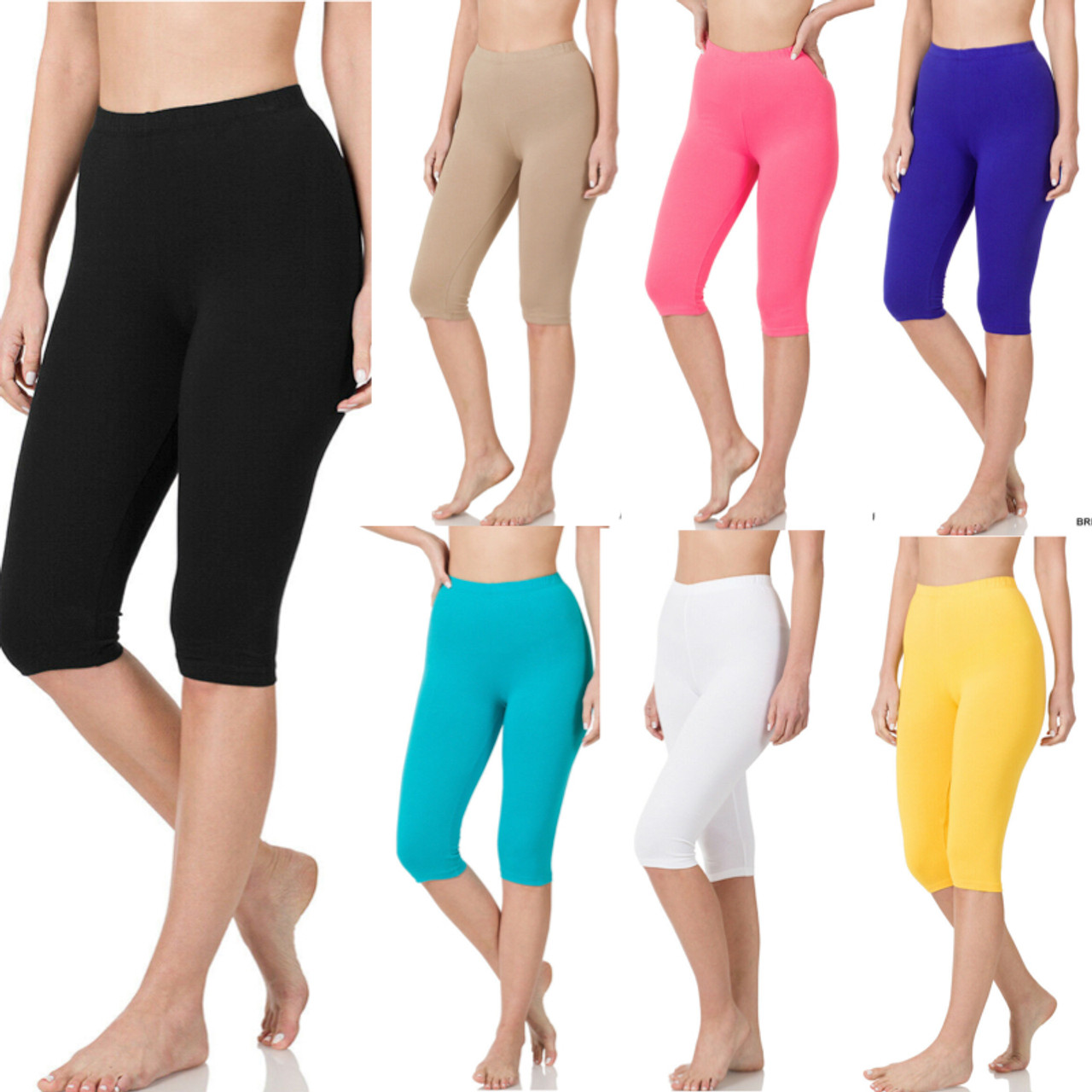 Women's and Plus Size Knee Length and Ankle Length Leggings | X-Small- 7X  Adult