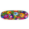 A close-up view of the Folkstar Eyeglass Case featuring a sleek black background adorned with a vibrant floral print inspired by the timeless Lowicz pattern. The metal case has rounded edges and a secure latch closure, making it a stylish and protective accessory for eyeglasses.
