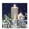 Silver Candles Bright Christmas Decor Paper Napkins