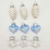 Mini Silver Clear Silver Christmas Tree Ornaments Set Of 9