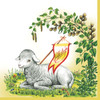 Easter Lamb In Yellow Frame Paper Napkins