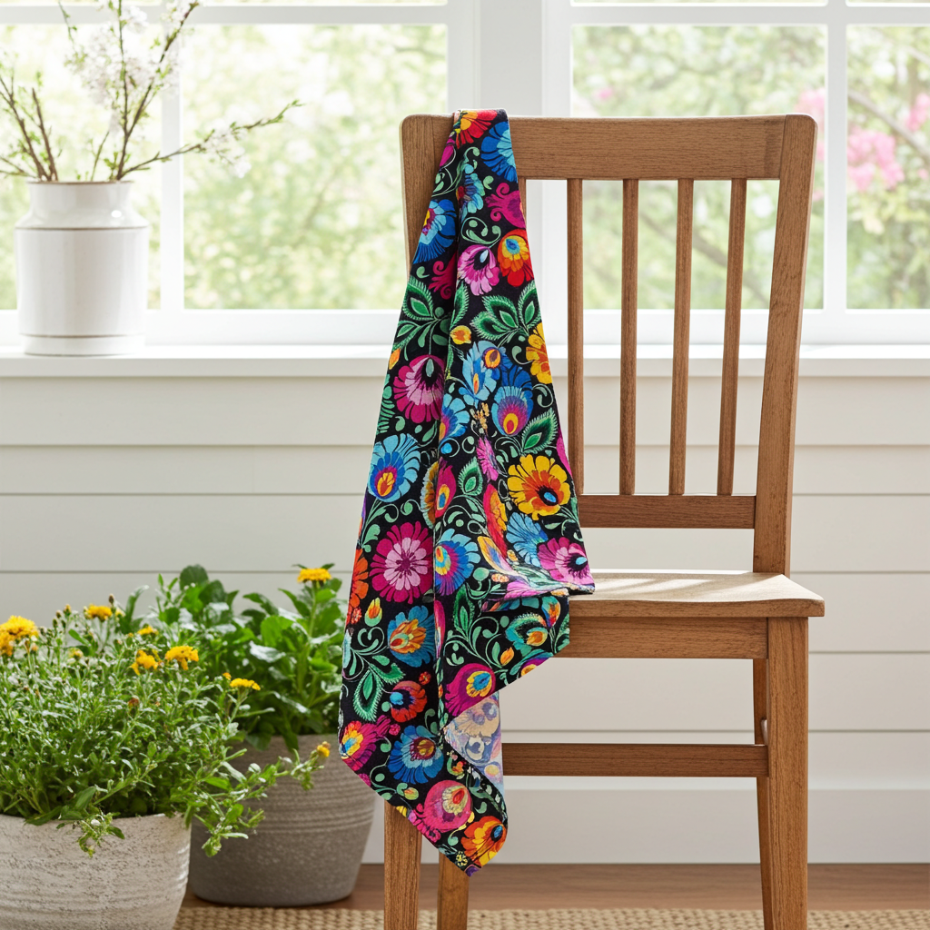 Folkstar Polish Folk Kitchen Dish Towel - Thumbnail 2