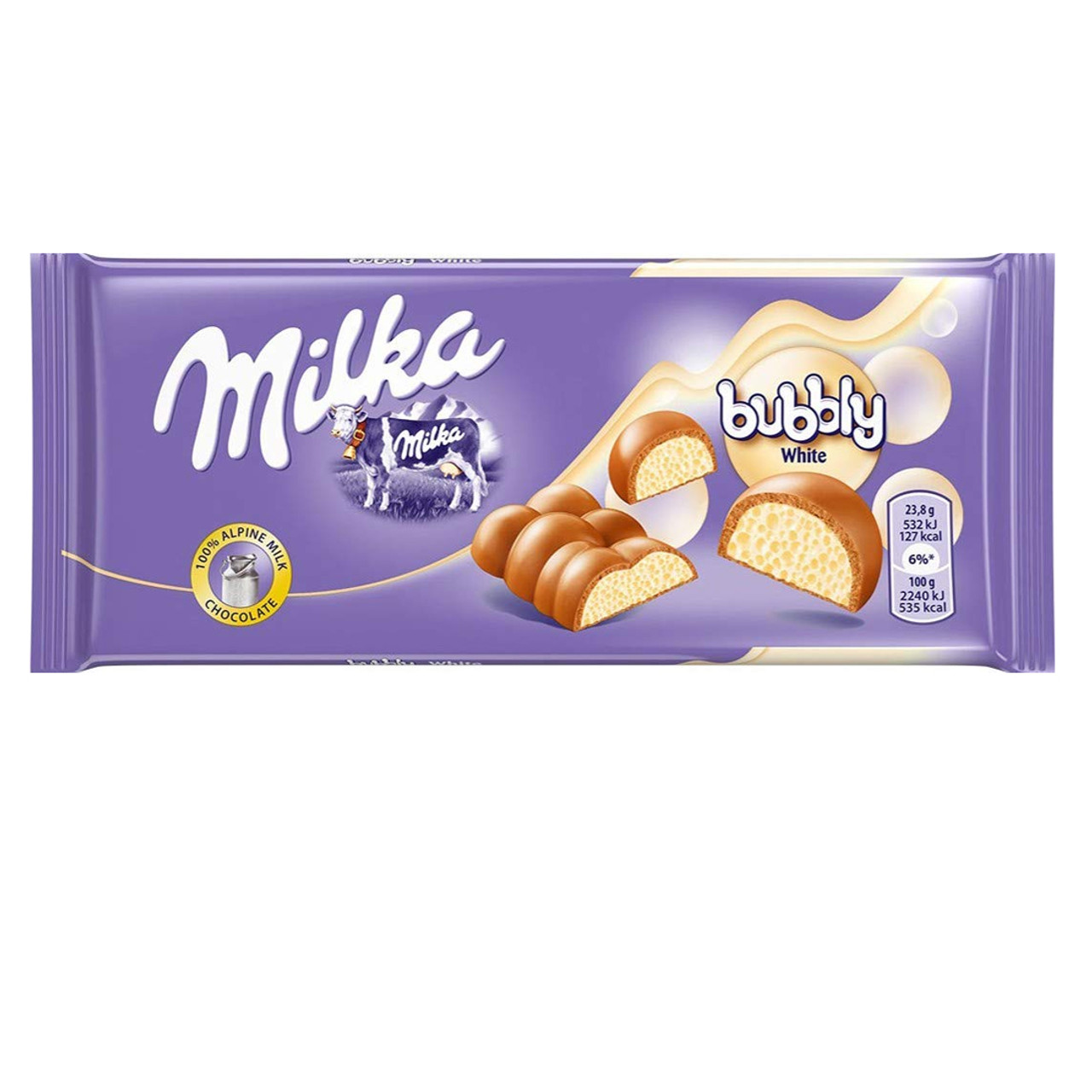 Milka Bubbly White Chocolate, 95g